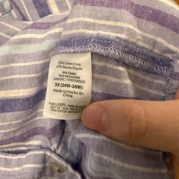 Striped Blue and White Women’s Shirt - Picture 5 of 7